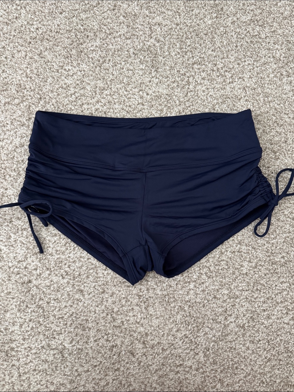 Beach House Navy Adjustable Side Tie Swim Shorts.